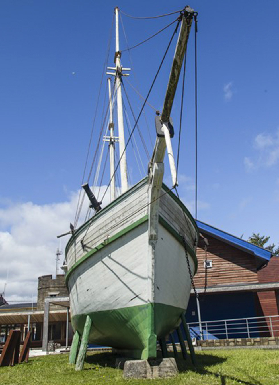 Scale model of the Ancud Schooner used to take possession of the Strait of Magellan.