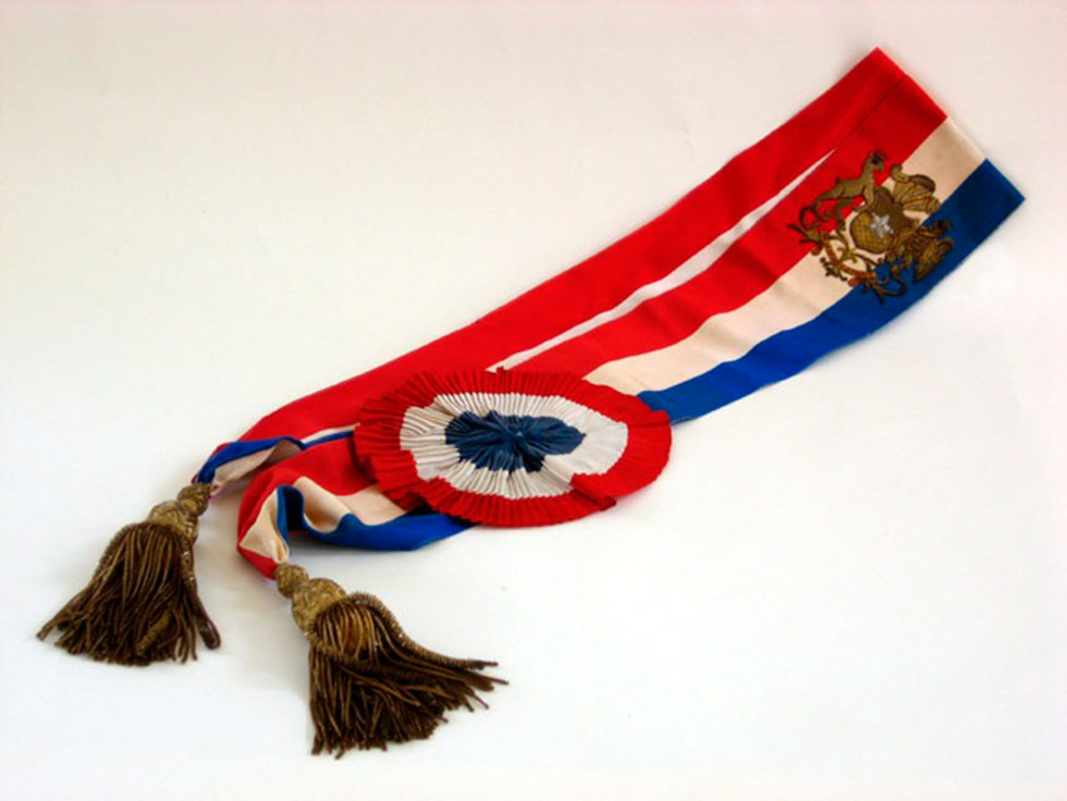 Presidential sash of President Gabriel González Videla.