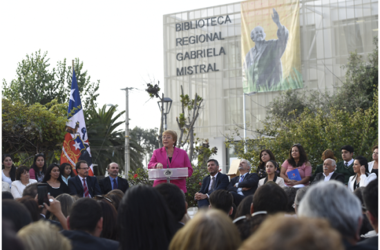 Presidenta Bachelet inaugura Biblioteca Regional Gabriela Mistral.
