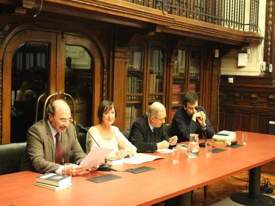 Ángel Cabeza, Soledad Manterola, Andrés Gallardo y Cristián Warnken durante la presentación.