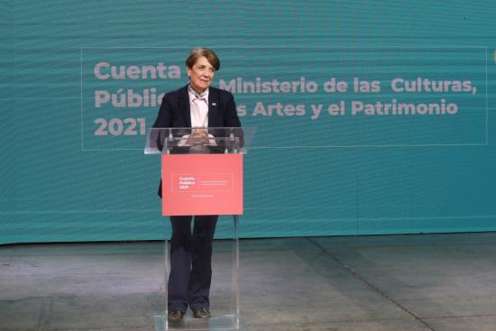 Ministra Consuelo Valdés presenta la cuenta pública de la cartera.